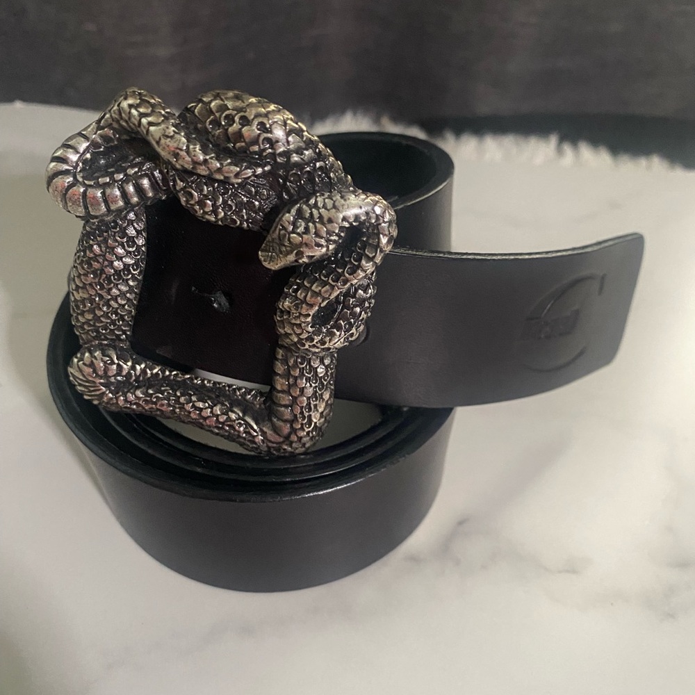 Just Cavalli black men’s snake belt almost new excellent condition
